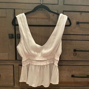 NEVER WORN sleeveless satin top with low neckline